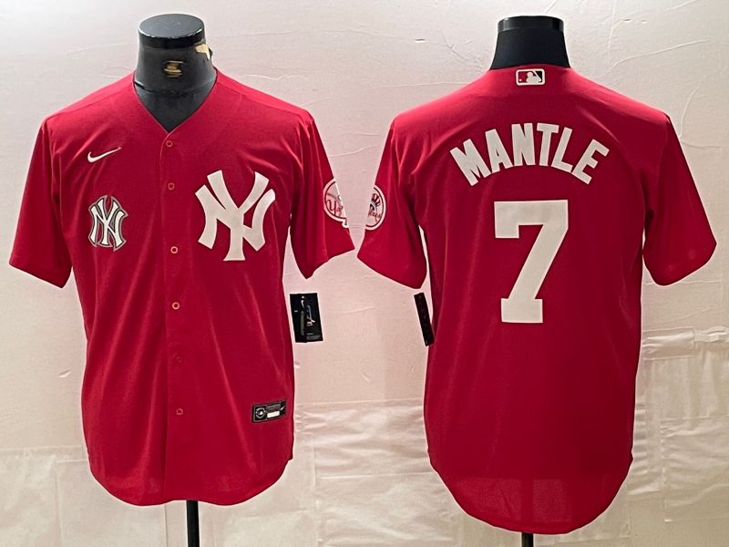 Men New York Yankees #7 Mantle joint name Nike 2024 MLB Jersey style 2